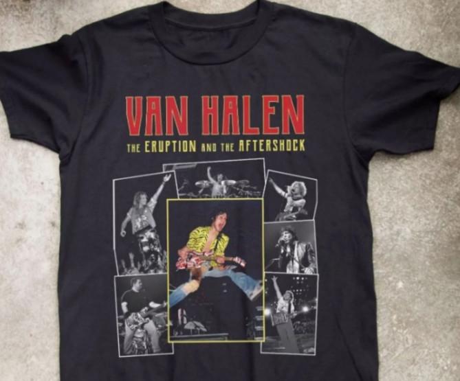 Van Halen Rock Band Aftershock Black T-Shirt Men S-5XL Unisex T-Shirt XXXXL