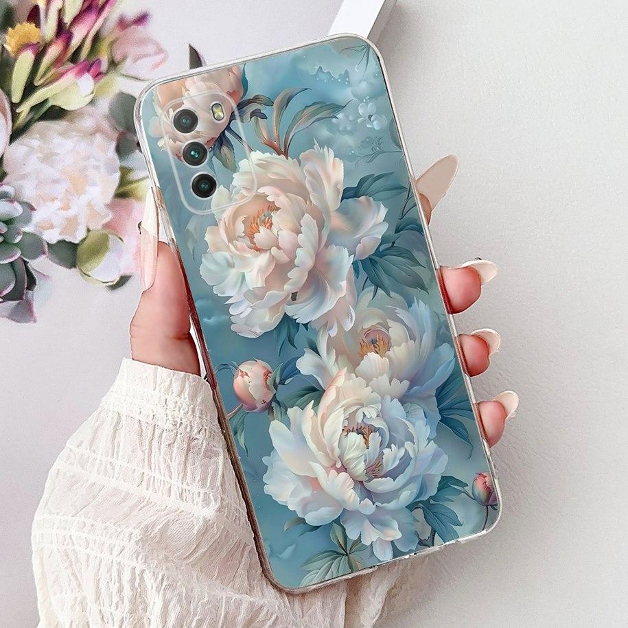 For Xiaomi Poco M3 Case Poco M3 Pro 5G Cover Fashion Flower Bowknot Capa Soft Slim Silicone Bumper For Xiaomi PocoM3 M3Pro Shell