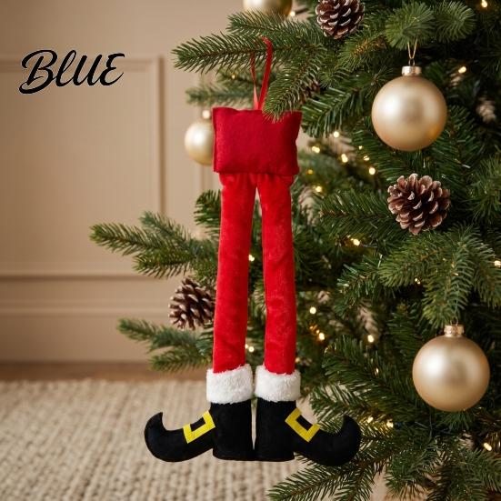 Christmas Ornament for Women Elf Legs Santa Legs Hanging Ornaments Plush Stuffed Xmas Car Pendant Decorative Fun Holiday Decor Mirror Door Handle,