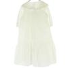 unused ZARA Short sleeve Embroidered collar Knee-length dress 13-14 white Women Used