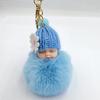 Imitation Rex Rabbit Fur Sleeping Doll Keychain - Cute Sleeping Baby Bag Pendant Gift