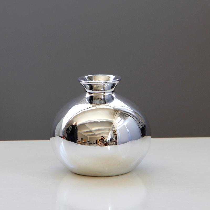 European electroplating gold rose gold blue gold ceramic vase flower small home decoration crafts.