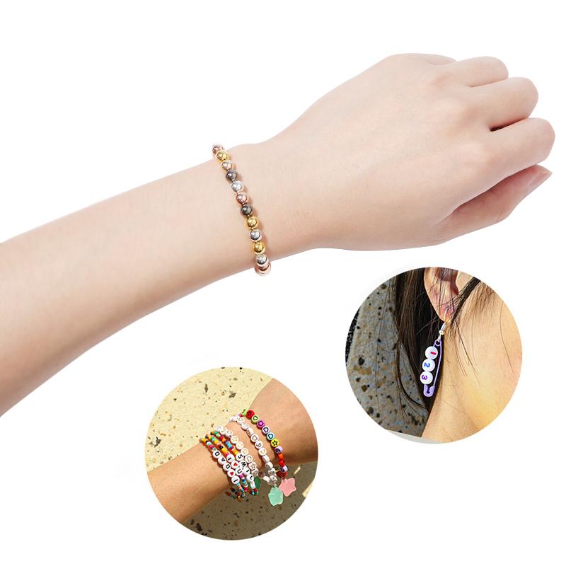 3 4 6 7 Mm 50-500pcs Gold Color CCB Ball Beads Round Loose Bead For Making DIY Bracelet Necklace Wedding Jewelry CLE