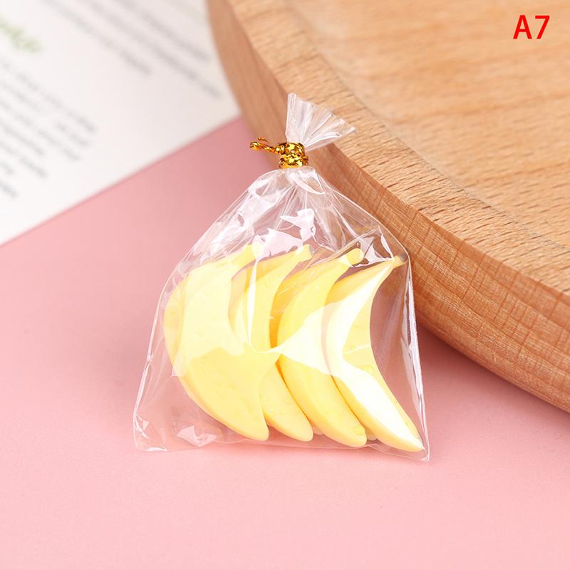 

1 Bag 1/12 Miniature Simulation Bread Fruits Dollhouse Miniature Food Breakfast Snack Dessert Cookie Donuts Candy Kitchen Toys
