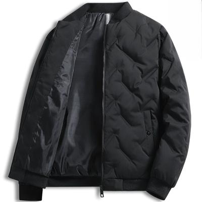 Men's Winter Short Baseball Collar Warm Grey Duck Down Jacket Trendy Versatile Clothes