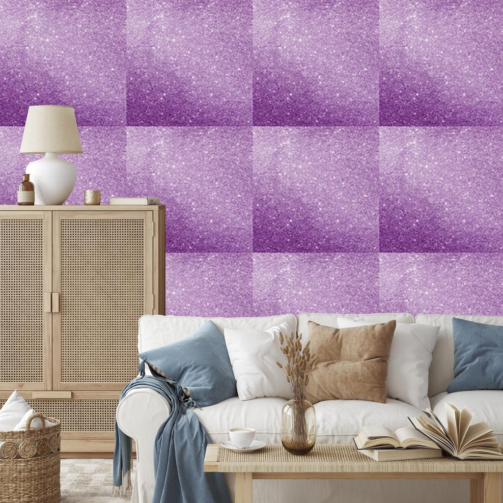 Violet glitter wallpaper, violet background for living room and bedroom 50x1000