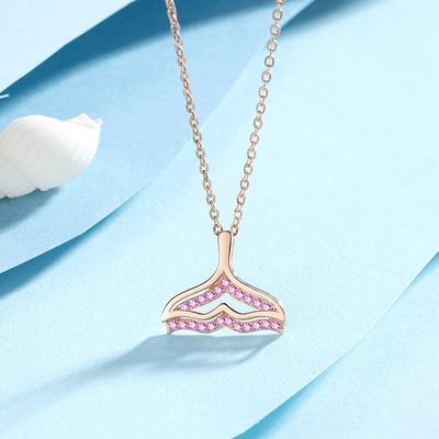 Collana Coda di Sirena in Argento Sterling S925 Ciondolo di Nicchia