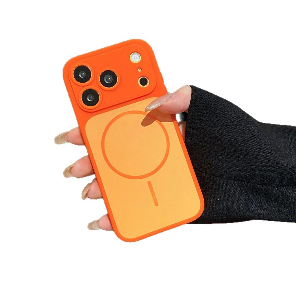 Magnetic iPhone 17 Pro Max Case: Skin-Feel, Contrasting Colors, Fits Apple 16, Large Window Protection.