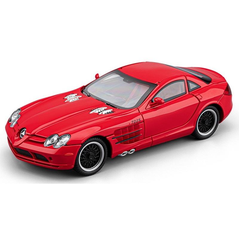 Modellino Auto Giocattolo in Lega 1/24 Mercedes-Benz SLR Supercar Diecasts Colata in Metallo Giocattoli Auto con Suono e Luce per Bambini Veicolo