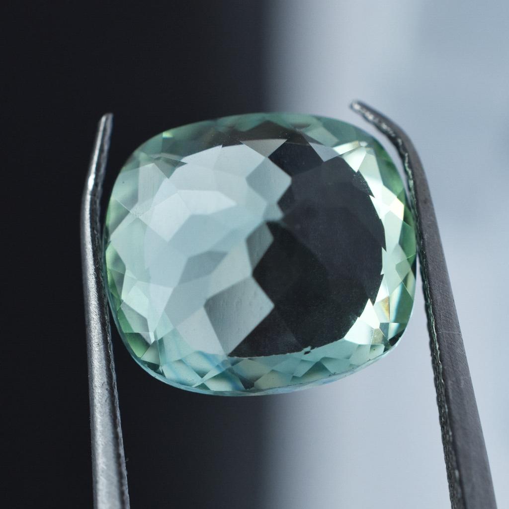 Natural Bluish Green Sapphire Loose Gemstone Cushion Cut 6.80 ct Montana September Birthstone Gift