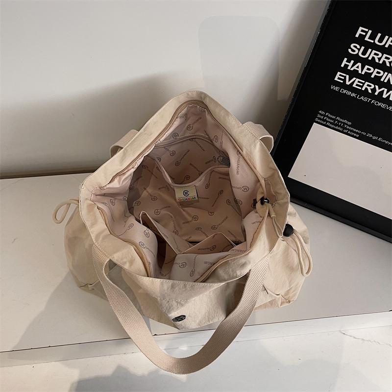 Water-Resistant Nylon Tote Bag for Women – Lightweight and Durable Everyday Shoulder Bag with Multiple Pockets