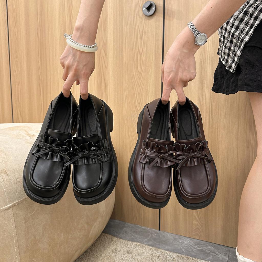 Fashion Spring/autumn Style Bow Thick Heel Cuff Single Shoes Fashionable Casual Work Shoes Comfortable Round Toe Square Root High Heels