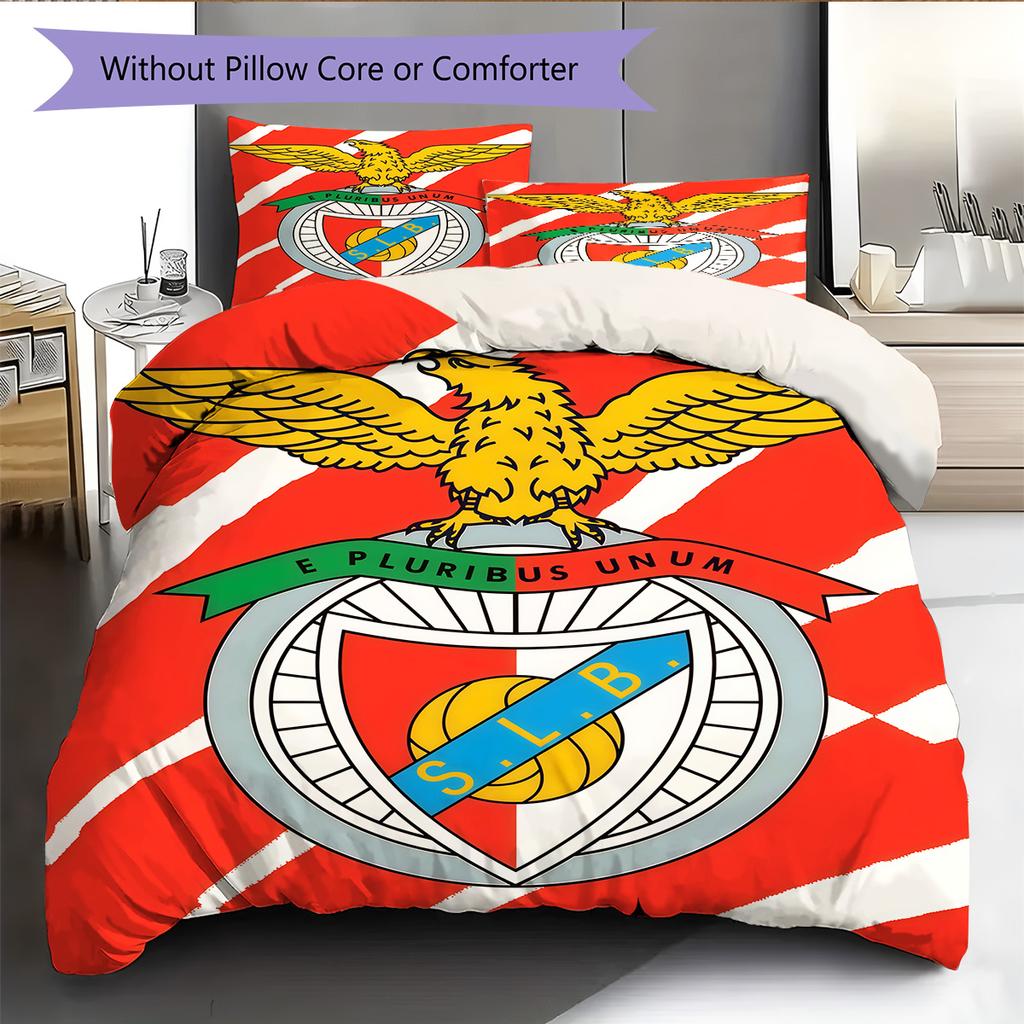 Benfica POSTER Bedding Quilt Set Quilt Cover Pillowcase Home Decoration Birthday Gift (1 * Duvet Cover + 2 * Pillowcase, Without Core)