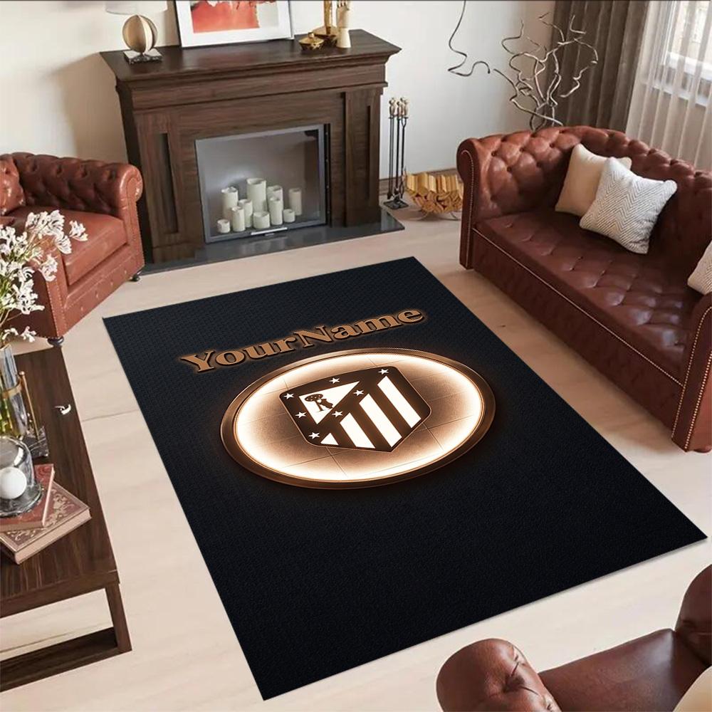 Atletico Madrid Customize Text Floor Mat Perfect for Balcony Dining Room Hallway Bedrooms Anti-slip Rug Decorate Offices Spiritual Gift