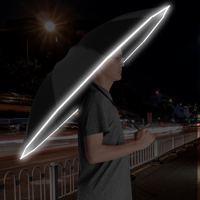 New Auto Folding Reflective Edged Reverse Umbrella with Logo Print