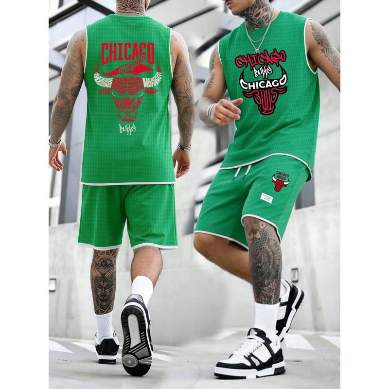 Vīriešu Retro Čikāgas Bulls Apdrukas Bez