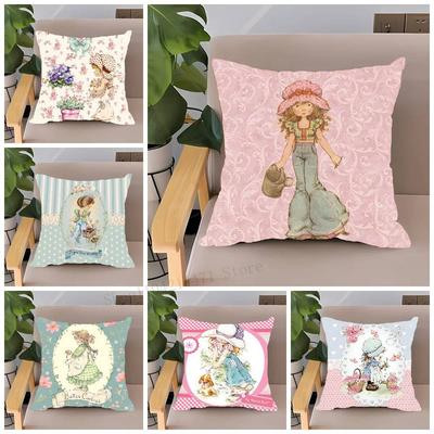 Roztomilý povlak na polštář Sarah Kay Girl Domácí dekorace Přehoz na pohovku postel auto Dekorace pokoje Nápad na dárek