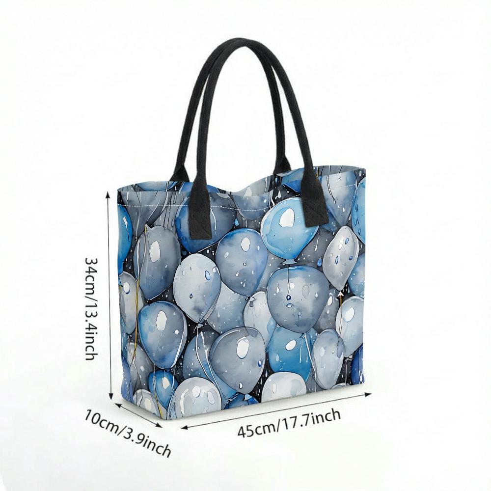 Watercolor Balloon Print Fashion Large Capacity Tote Bag for Women Casual Daily Use