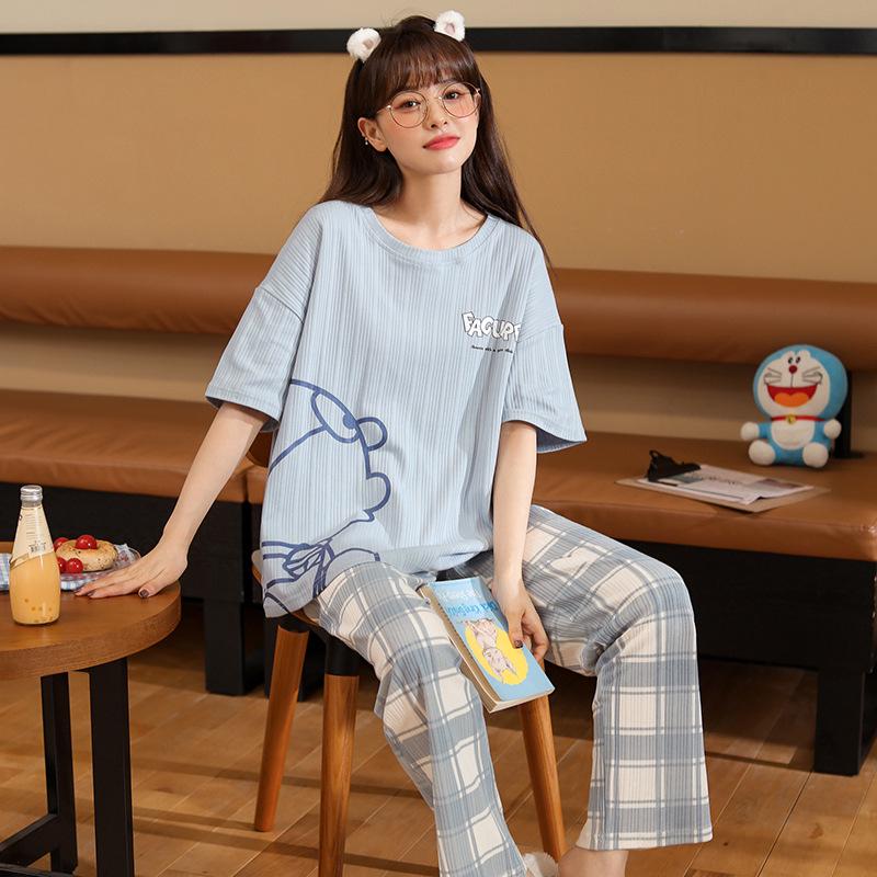 Women's Korean Style Summer Cartoon Homewear Set