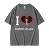I Heart Edward Cullen Twilight Graphics Print Tee Shirt Unisexs Clothing Couples Fashion T Shirt Unisex Cotton Oversized Tshirt