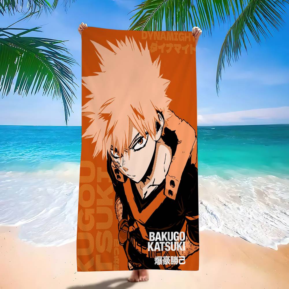 My H-Hero Academia B-Bakugo Katsuk Microfiber Beach Towel Absorbent Quick dry Soft Yoga Swimming Resort Mountain Climbing Towel