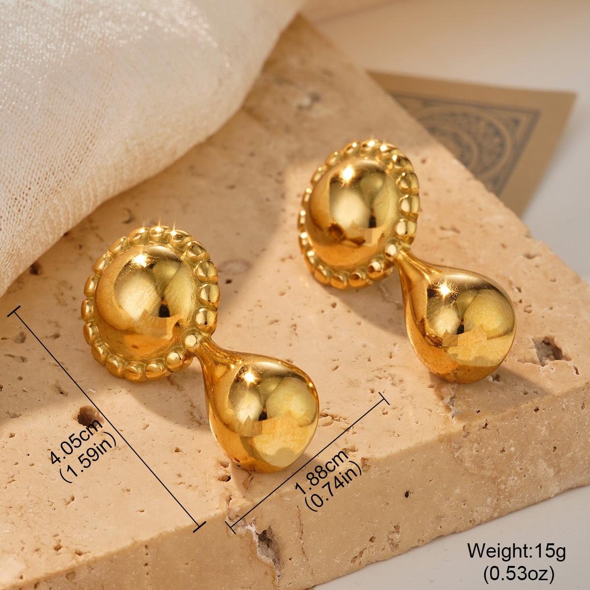 

Европейские и американские серьги-полусферы с золотым покрытием из нержавеющей стали, серьги-капли, простые полые серьги, модные украшения для ушей