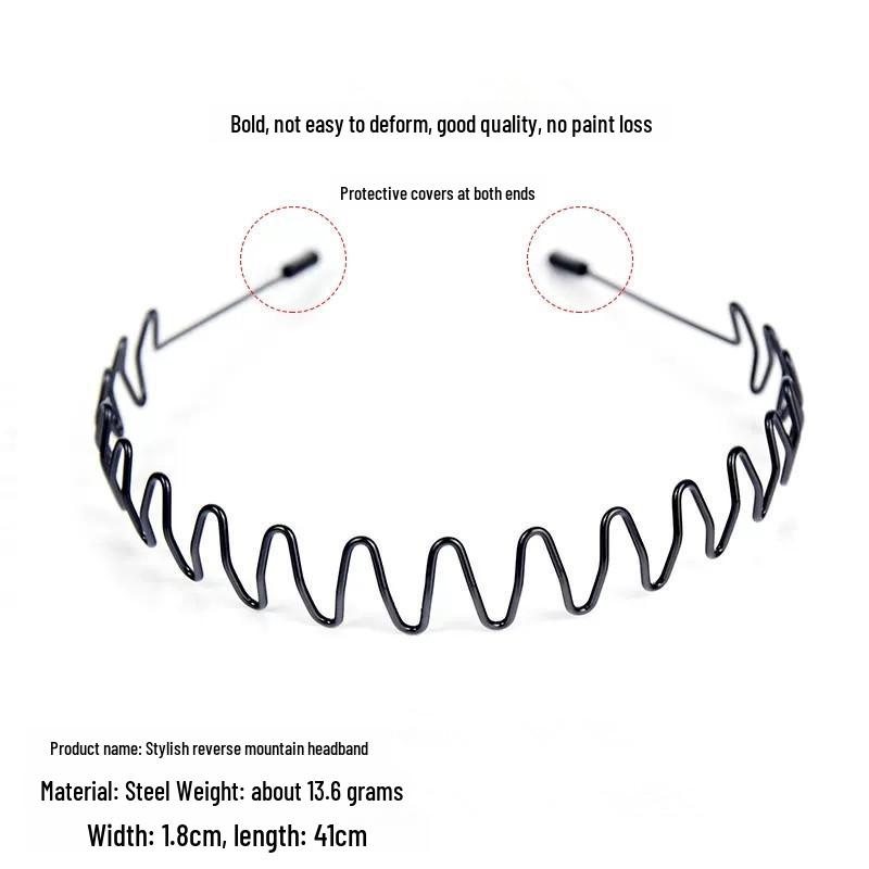 Women's Non-slip Black Headband with Teeth for Face Washing & Facial Masks