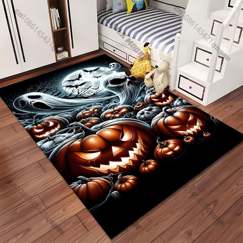 Halloween spooky pumpkins ghosts carpet Yoga living room room decor children's crawling mat doormat area rug games mat