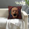 Vikama Embroidery-Style Horror Movie Cushion Cover Gothic Horror Style Living Room Sofa Cushion Cover Home Decor