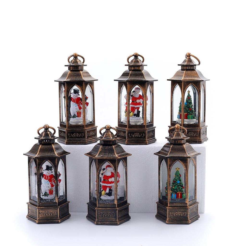 Luminous Hexagonal Rotating Snow Globe Lantern Music Box - Christmas Gift for Children