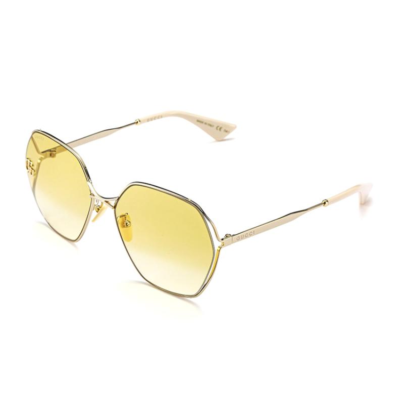 Gucci Herringbone Series Polygonal Cutout Large Frame Street Photography Sunglasses Irregular Sunglasses Sunglasses Women's Model