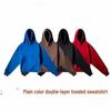 22ss Autumn/Winter Kanye Style Heavyweight Unisex Double-Layer Solid Color Hoodie