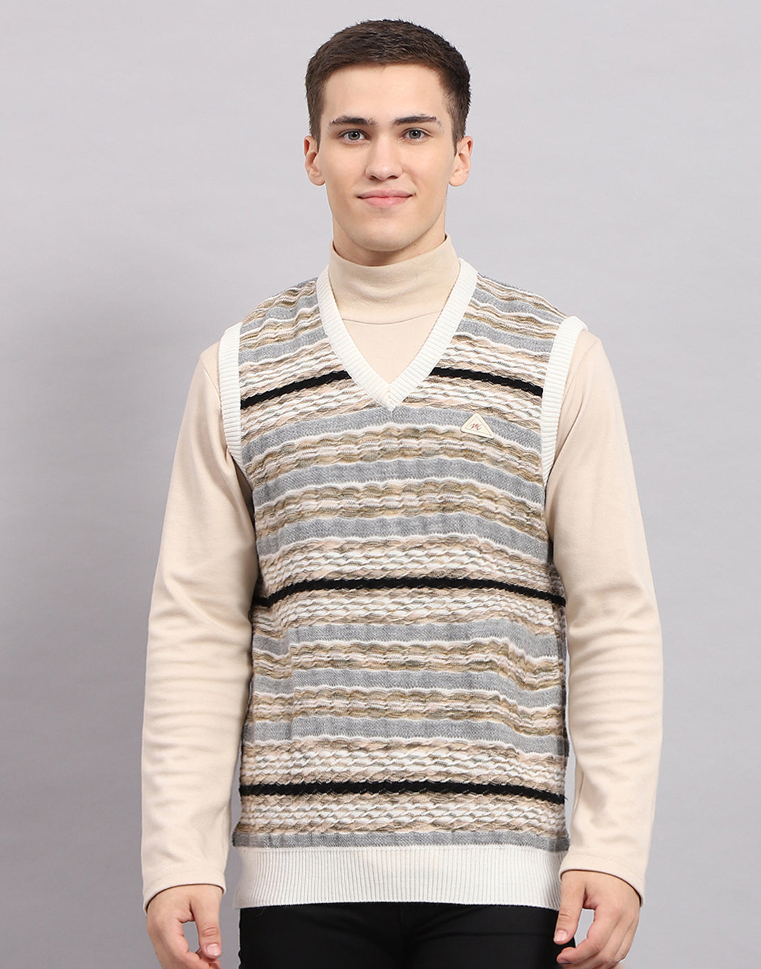 Monte Carlo Mens Regular Fit Self Designed Sweater 3XL белый