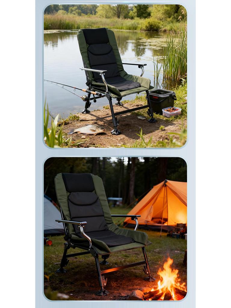 Multifunctional European-Style Folding Recliner: All-Terrain Outdoor Fishing Chair