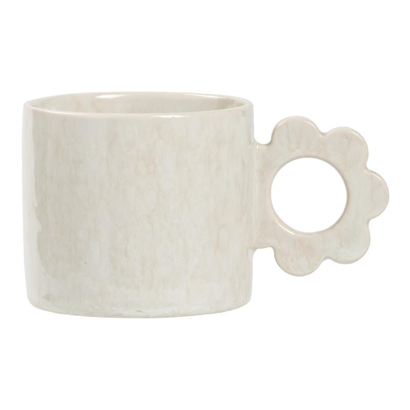 ins wind flower handle ceramic cup mug mug household coffee cup milk cup high value tea cup