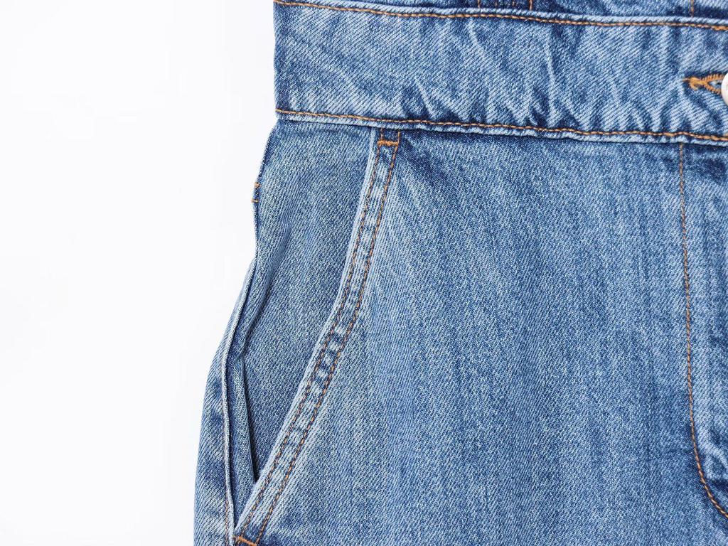 2025 Spring Women's Fashion: European and American Style Balloon Silhouette Denim Jumpsuit