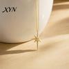 Elegant Star Charm Mini Eight-Pointed Necklace for Women, Rhinestone Pendant Necklace, Chain Statement Jewelry Gift Her Zircon