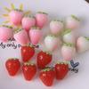 10pcs Strawberry Mini Simulation Cute Resin Model Doll House Miniature  Kawaii Desk Home Decor Phone Case DIY Accessories
