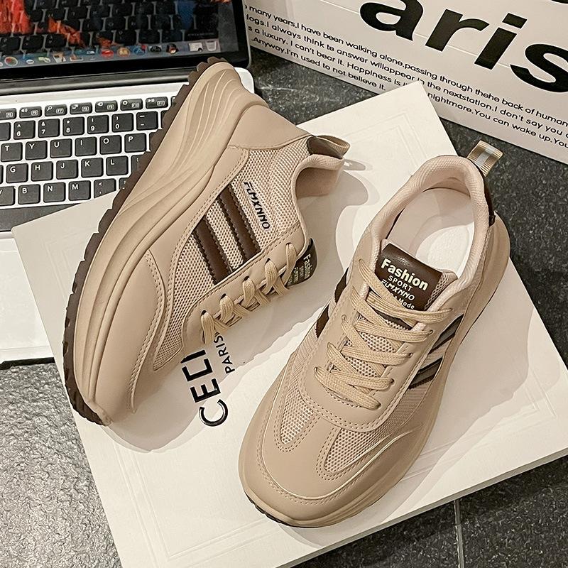 Versatile Forrest Gump Shoes Women's Spring and Summer 2025 New Mesh Breathable Versatile Dad Shoes Heightening Sports and Leisure Shoes