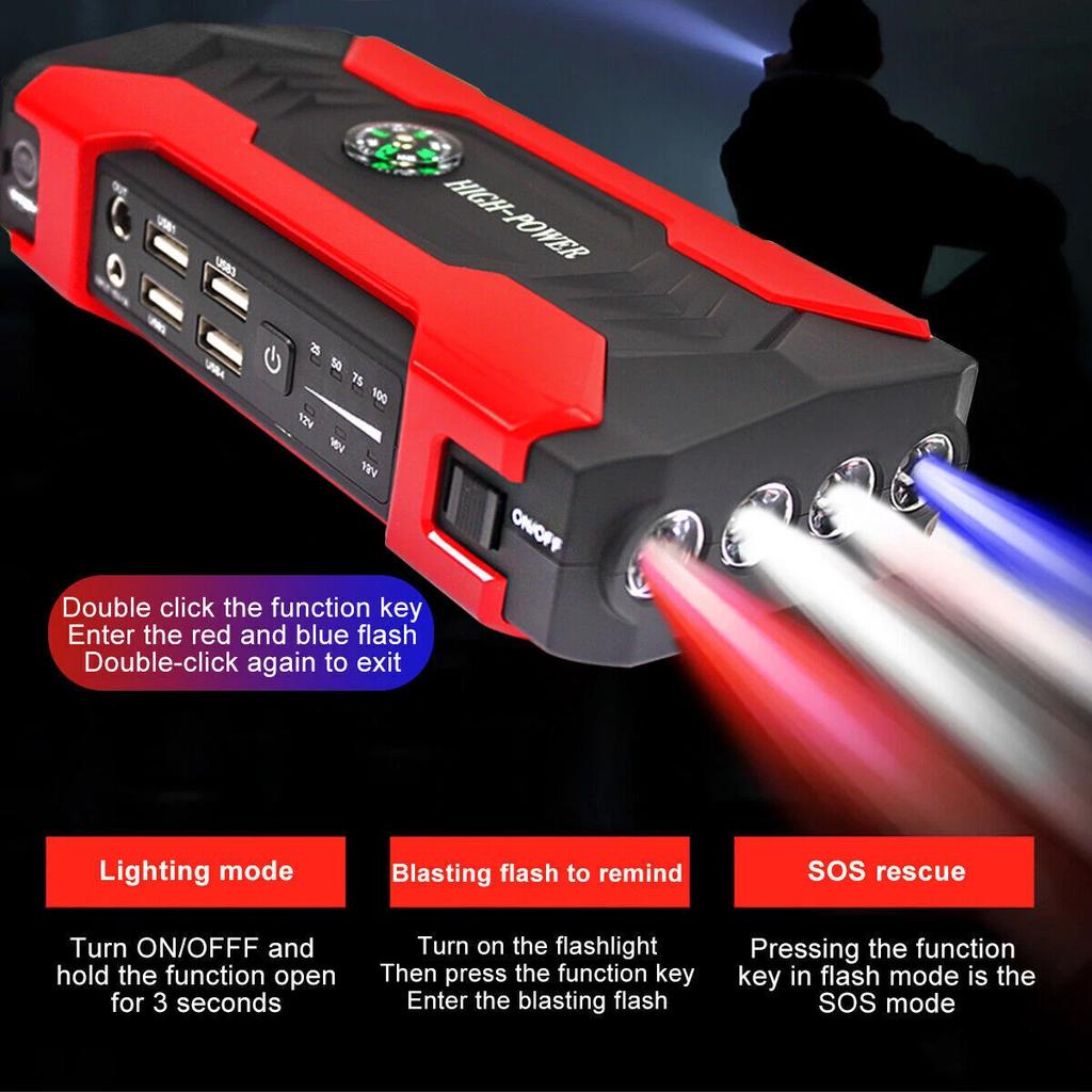Car Jump Starter Starting Device Battery Power Bank 100000mAh Booster Jumper Box Portable Charger Jump Start Auto Repair Tools