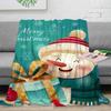 Christmas snowman theme Printed Blanket for Sofa Travel Camping Living Room Office Conditioning Blanket for All Seasons Gifts