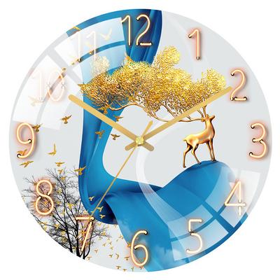 Digital Wall Clock with Low Noise, 30cm/12inch Deer Wall Clock Quartz Clock Quiet Silent Simple Clock for Home Decor Children Room