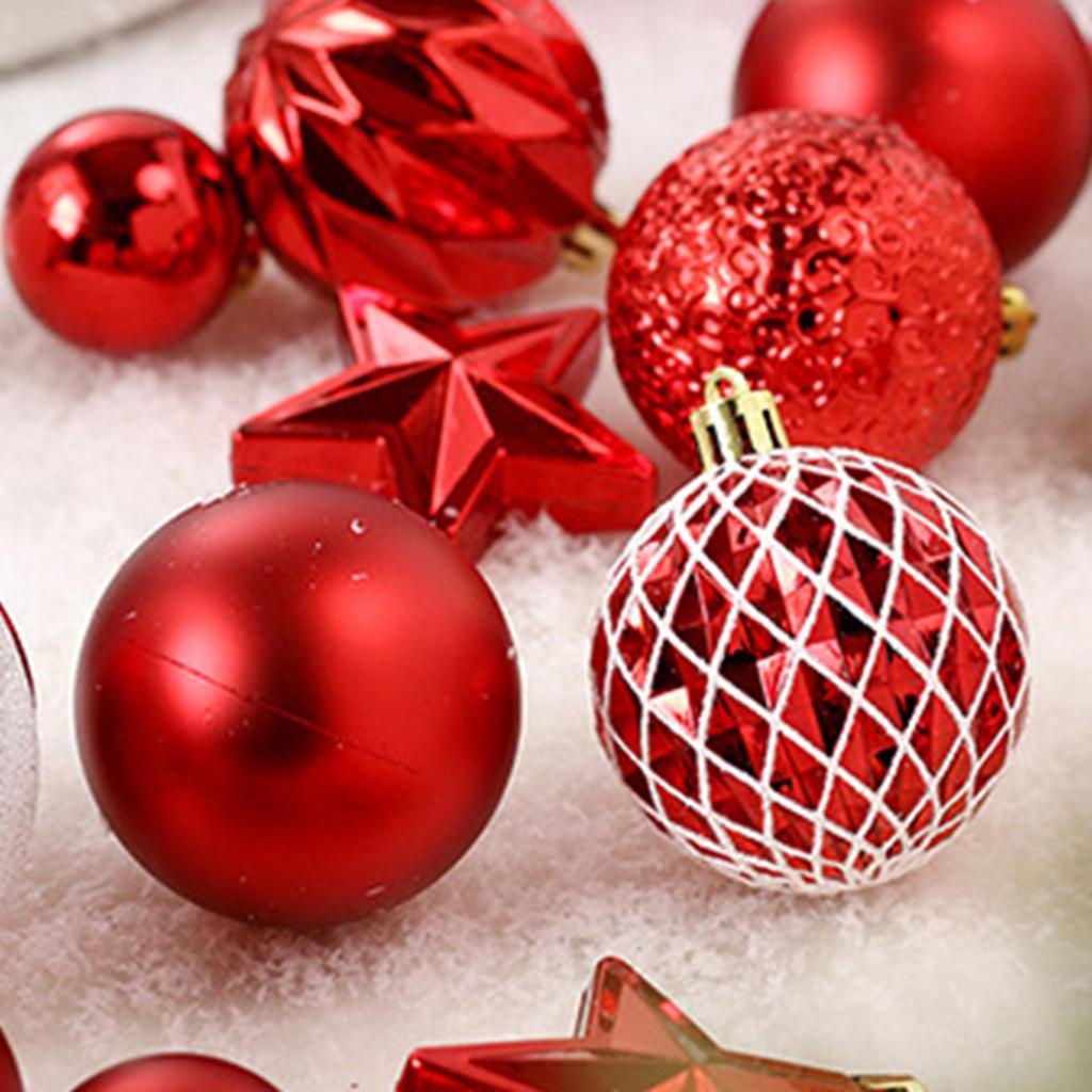 Julgranskulor Splittåliga Juldekorationer för Gran 65 Stycken Festliga Dekoration Hängen för Vinterhögtider