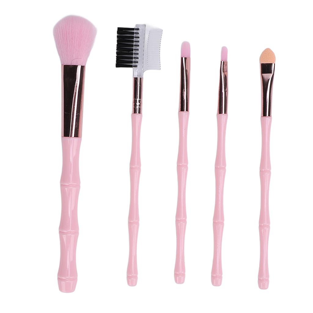 5pcs Makeup Brushes Portable Blush Eye Shadows Lip Facial Makeup Foundation Powder Brush Set for Beg