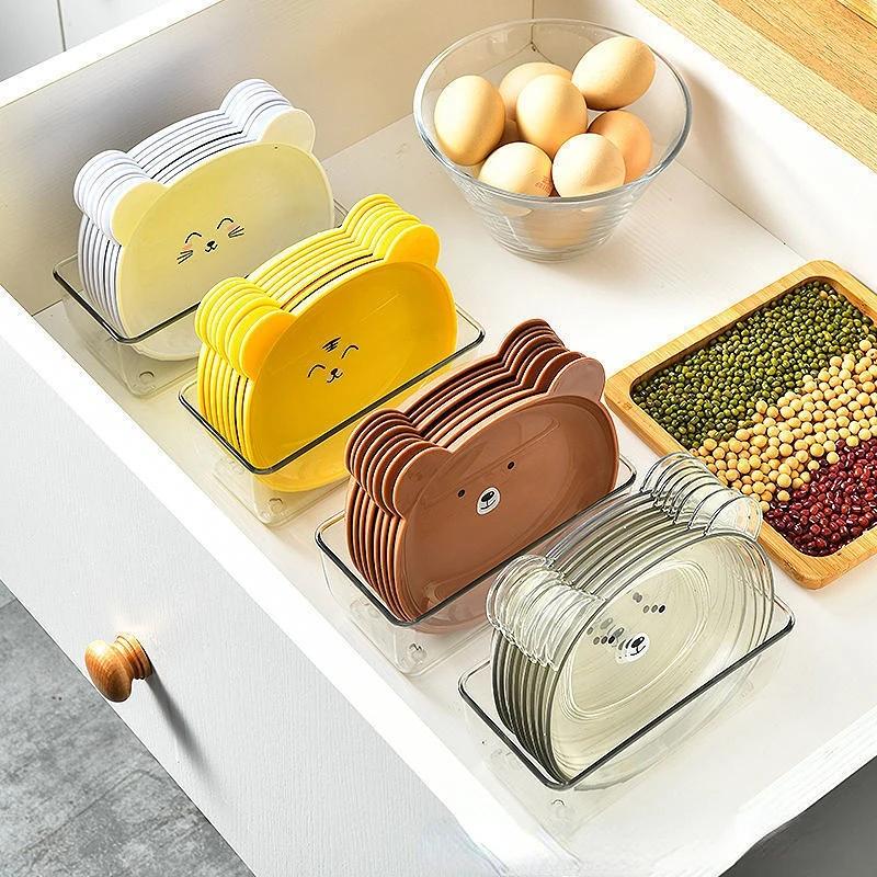 3/5PCS Mini Cute Cartoon Shape Bear Spit Bone Dish Creative Desktop Trash Tray Snack Food Residue Fruit Plate Kitchen Tableware