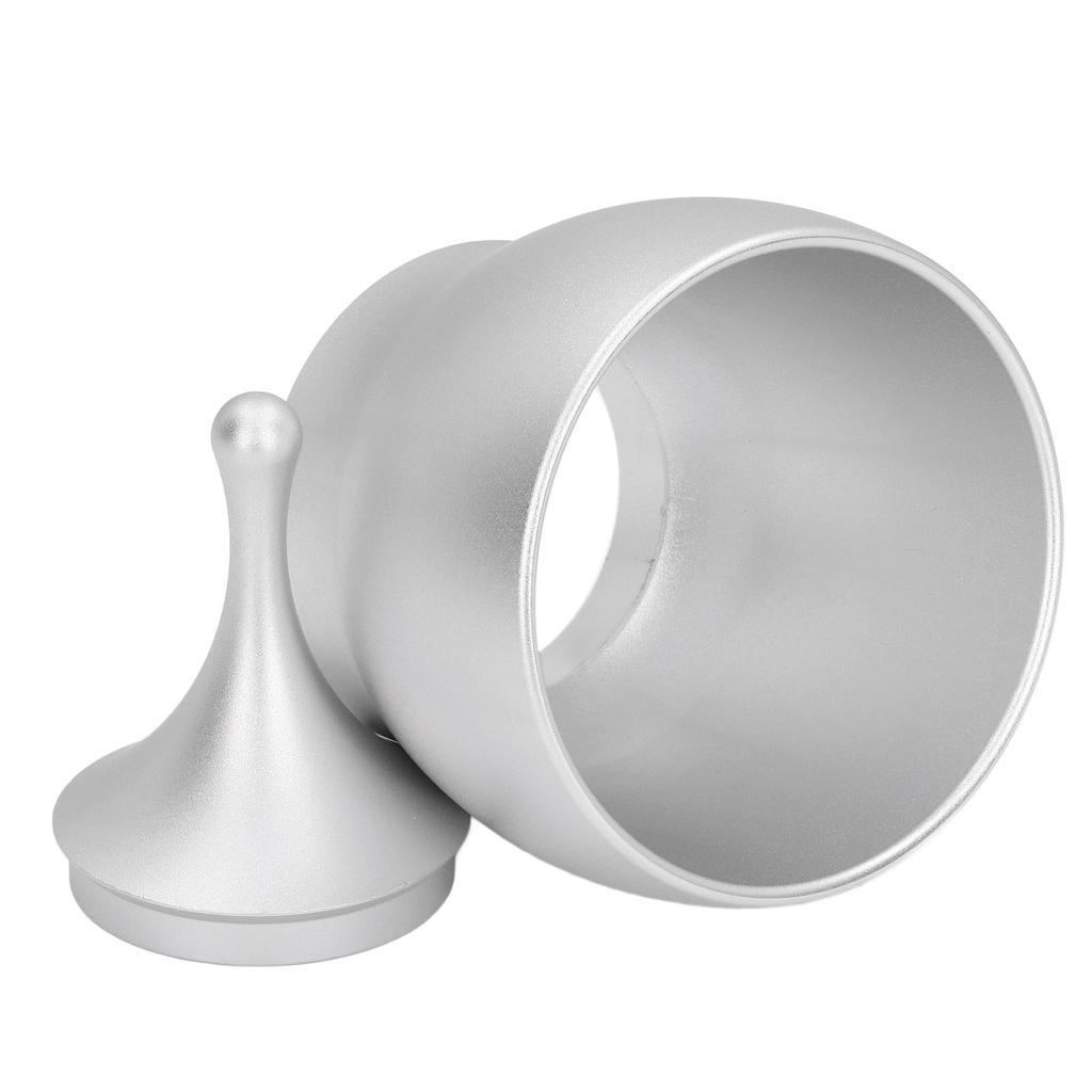 Coffee Powder Container Aluminum Dosing Cup Coffee Anti Flying Dust Powder Cup for KitchenSilver