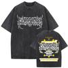Washed Vintage Rock Band Falling In Reverse Skeleton Print Tshirt Men Women Retro Gothic Punk Tshirts Cotton Oversized T Shirt