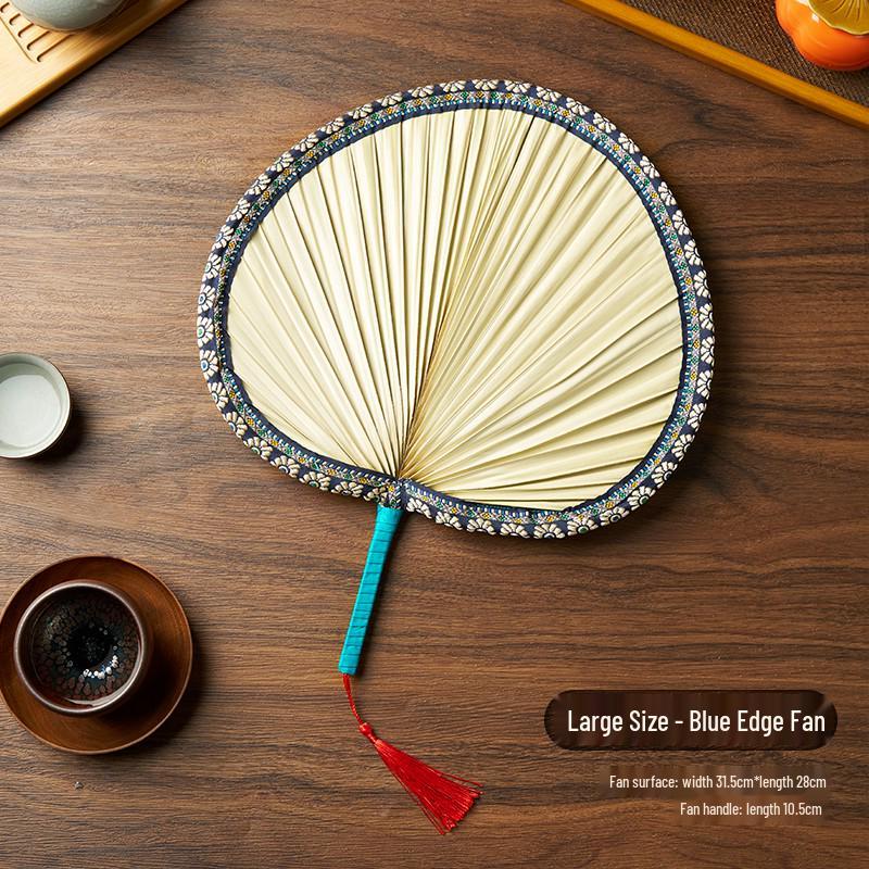 Handwoven Cattail Fan: Traditional Chinese Palm Leaf Fan for Summer