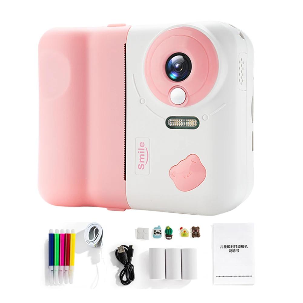 HD 1080P Kids Mini Instant Print Camera 2.4 IPS Screen Instant Photo Printing Camera Video Camera  for Girls Boys Aged 3-12