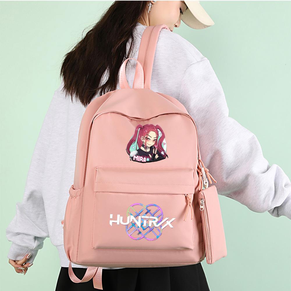 4Pcs/set Cartoon K-Pop Printed Backpack with Handbag Pencil Case for Teenager Student Boy Girl Schoolbag Bookbag Large Capacity Travel Bag Kid Gift